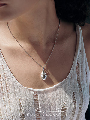 Ruffled Shell Pendant Necklace