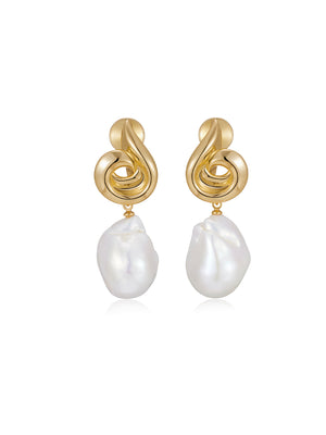Baroque Pearl Wind Cavern Earrings