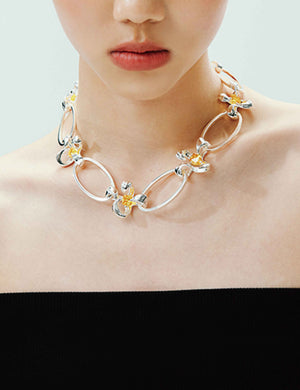 Louis Vuitton Flower Blossom Double Chain Long Earrings Single Chain